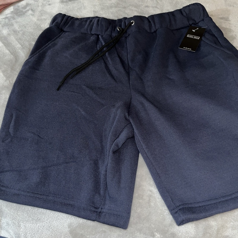 Arthur Beale Blue Fleece Shorts Mens Size Small NWT Drawstring Elastic Waist